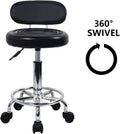 Adjustable Salon Stool Chair with Swivel & Backrest - Nail & Spa Chair