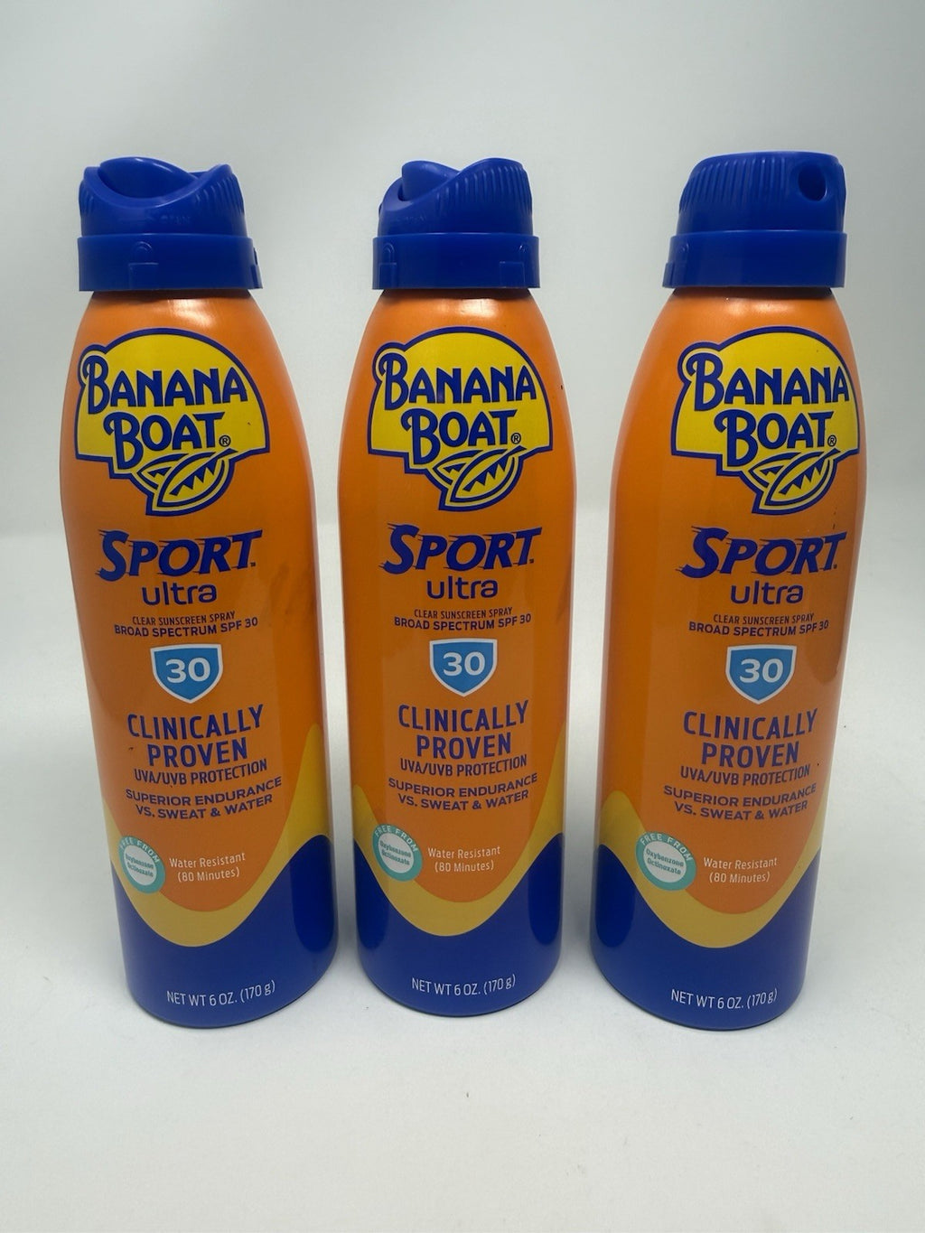 3 Pack SPF 30 Sunscreen Spray - Clear Sport Sun Protection 9.5 oz
