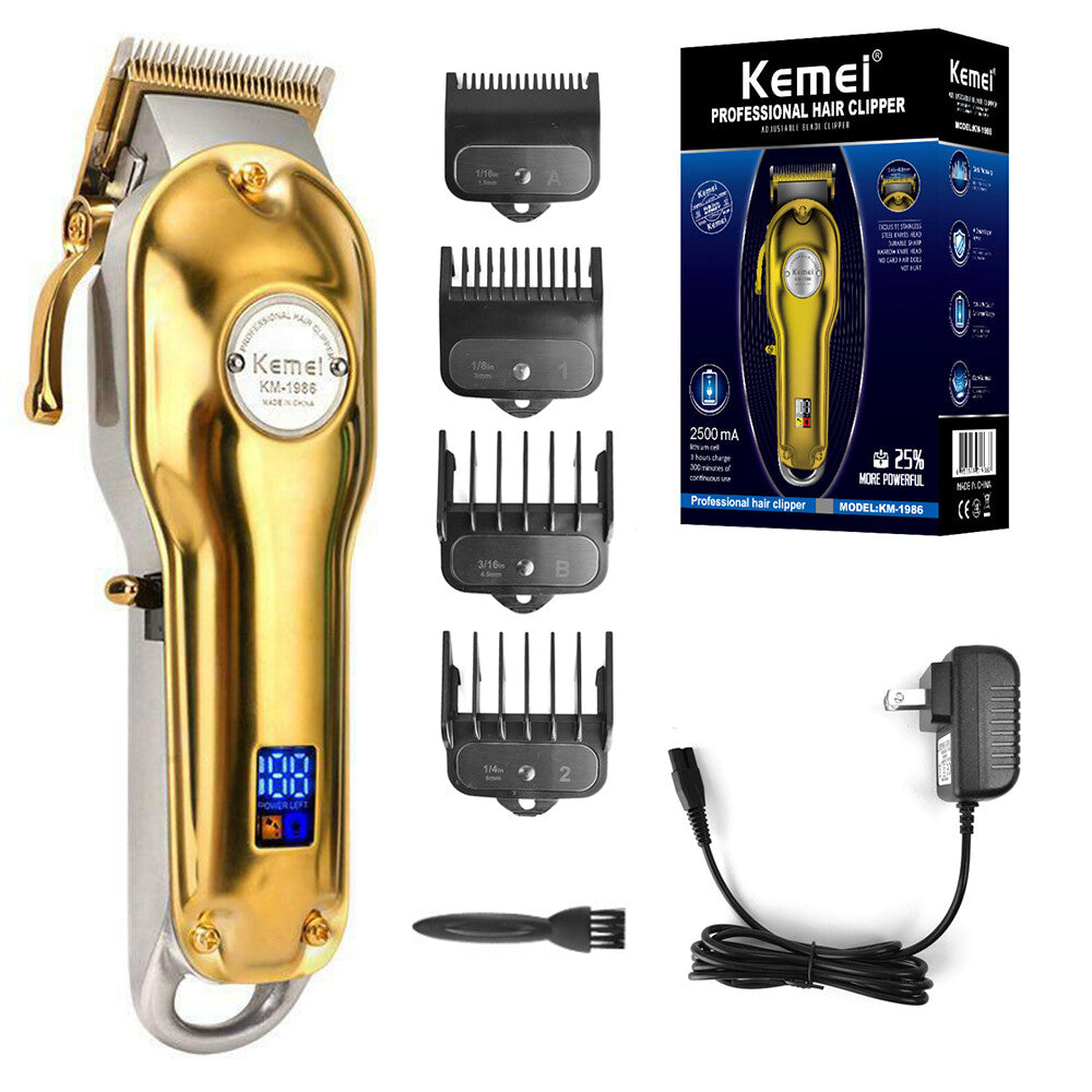 Cordless Professional Hair Clippers & Trimmer Kit with LED Display