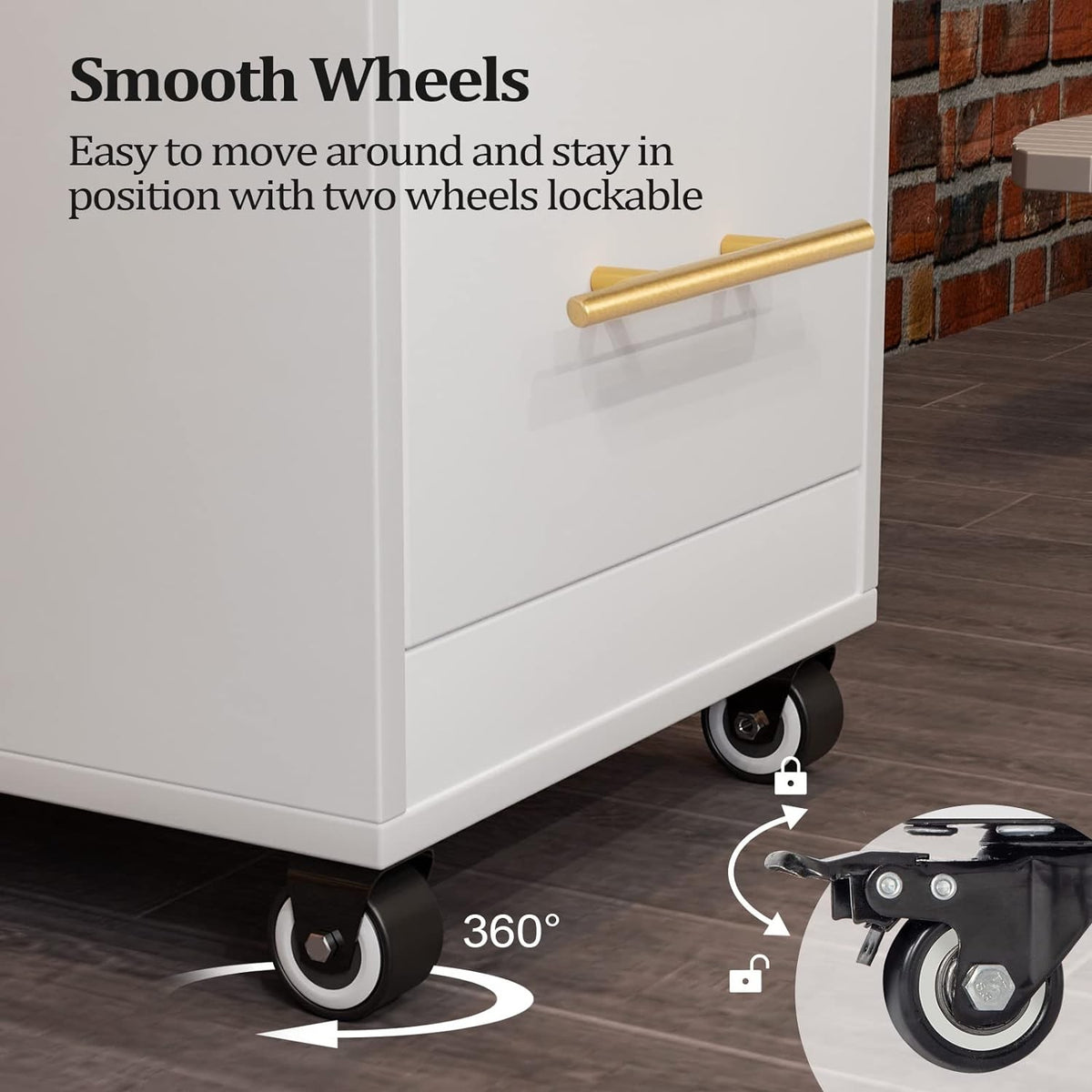 Salon Trolley Cart with Wheels - Wooden Hair Storage Cabinet with Drawers