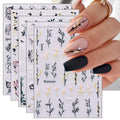 Spring Flower Nail Art Stickers Set - 6 Sheets Self-Adhesive 3D Embossed Decals