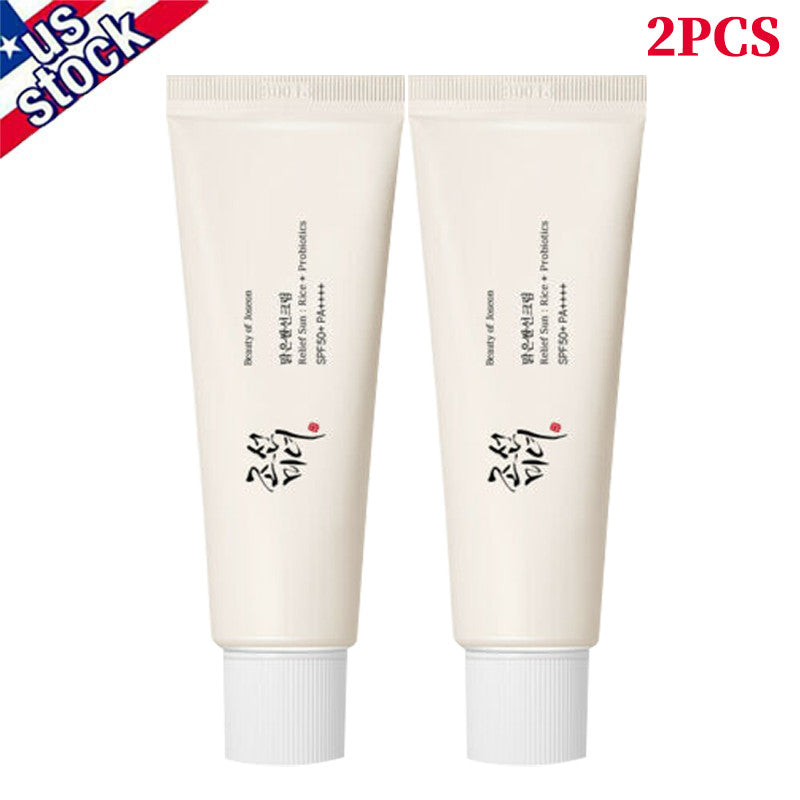 SPF50+ PA++++ Sunscreen with Rice & Probiotics - Moisturizing Sun Block 50ml, 2-4 Pack