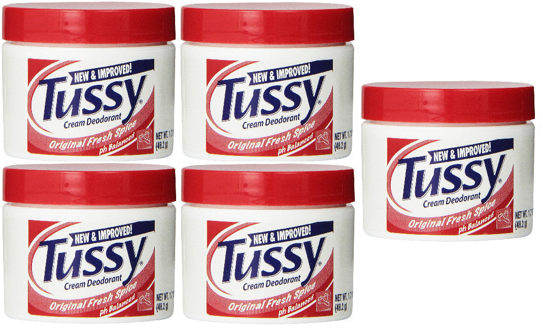 Tussy Deodorant Cream Original Fresh Spice 1.7 Oz - 5 Pack