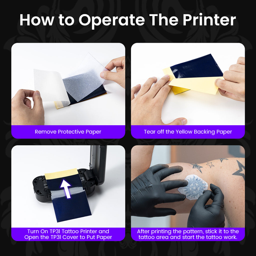 Tattoo Stencil Printer TP31 – Portable Thermal Printer for Beginners with 30 Sheets Paper