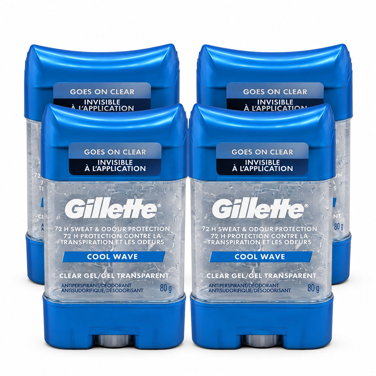 4 Pack Men's Cooling Clear Gel Antiperspirant Deodorant - Gillette
