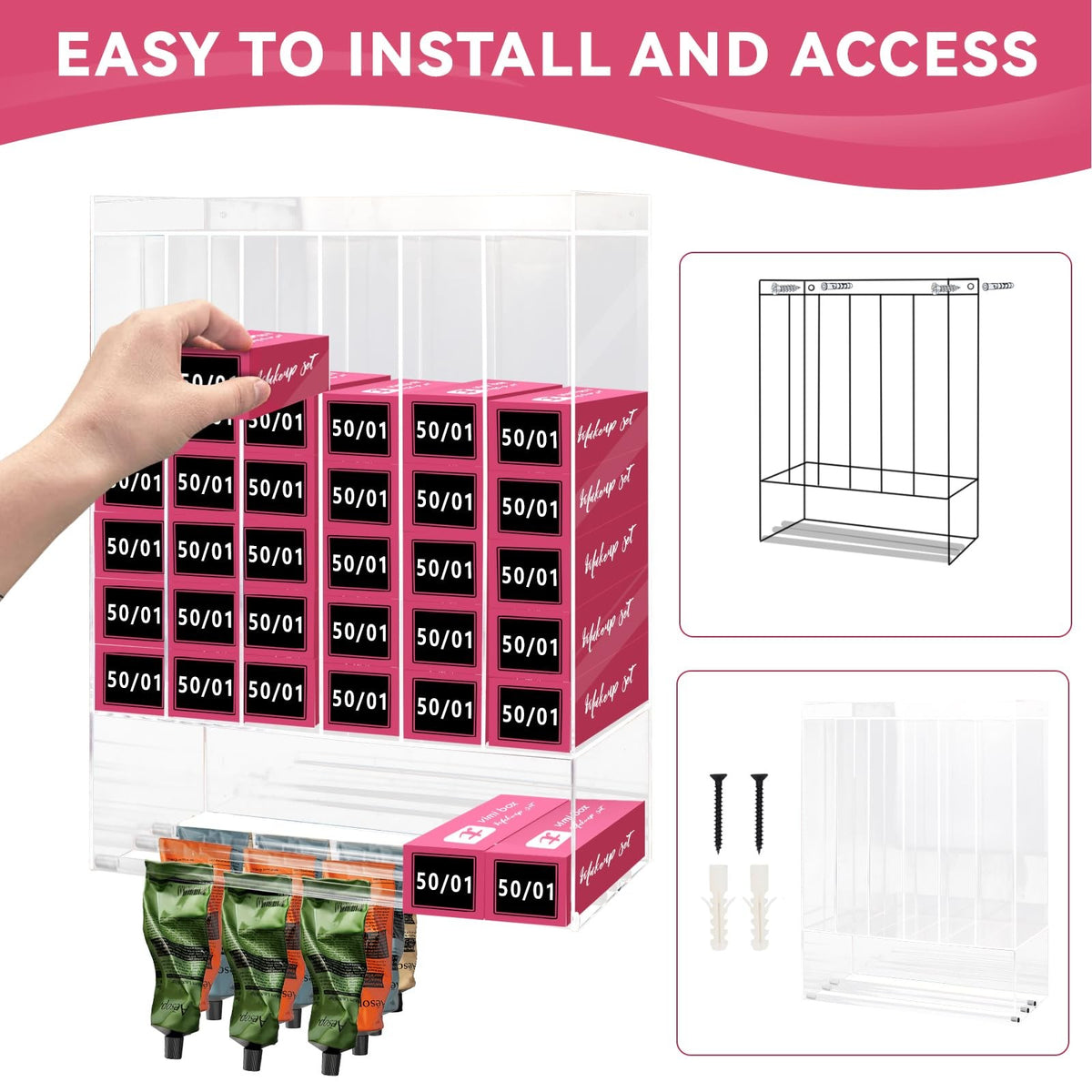 Acrylic Hair Color Organizer with 6 Compartments for Salon Storage