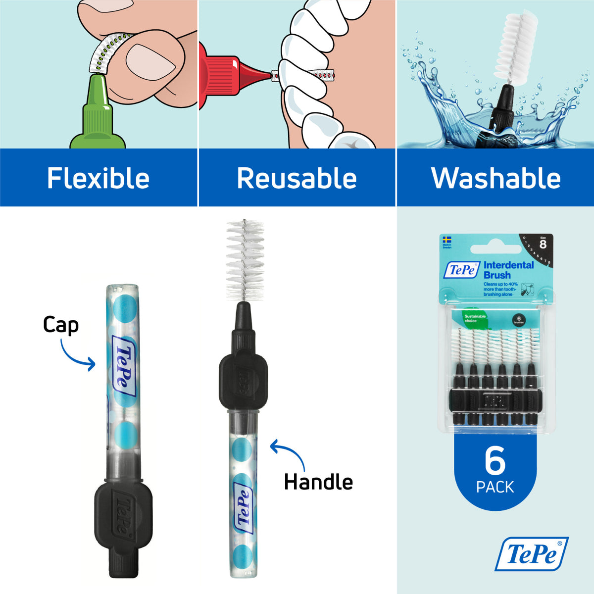 Interdental Brush Set for Daily Plaque Removal, 6 or 25 Pack - Oral Care