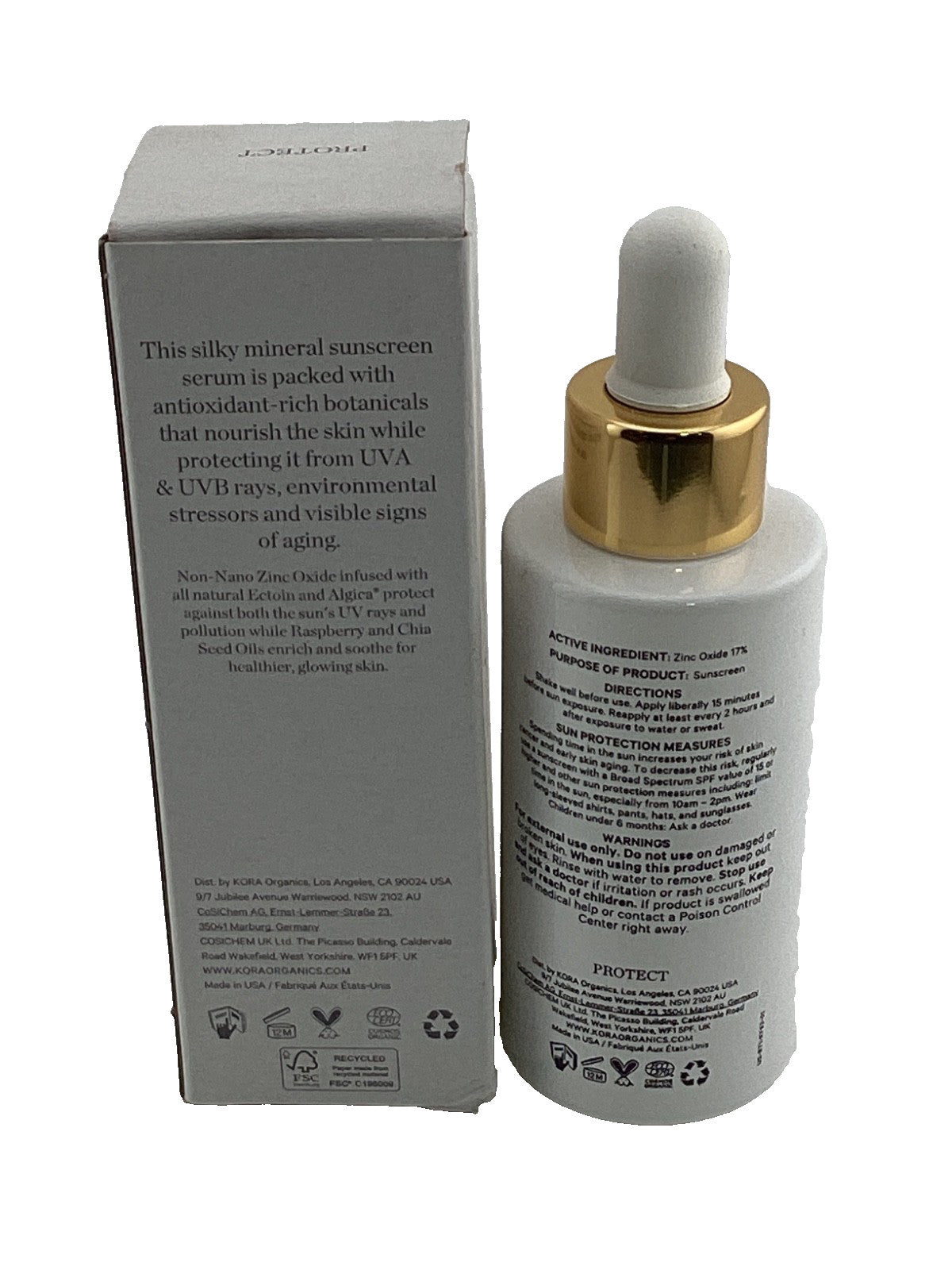 Mineral Sunscreen Serum SPF 30 - Silky Sun Drops 1 oz for Face & Body