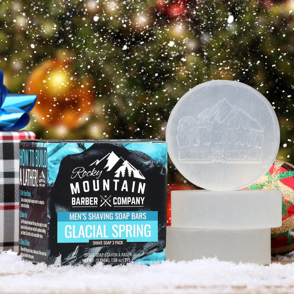 Men's Glycerin-Based Shave Soap Pucks 3 Pack - Traditional Wet Shaving
