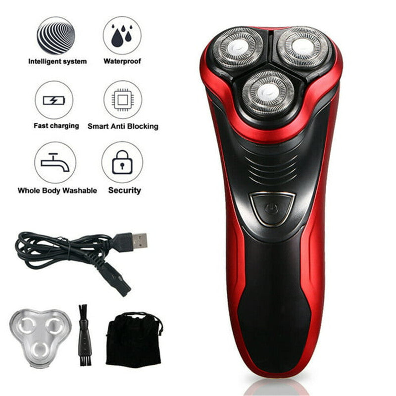 Men's Waterproof Rotary Electric Shaver with Pop-Up Trimmer - Cordless Wet Dry