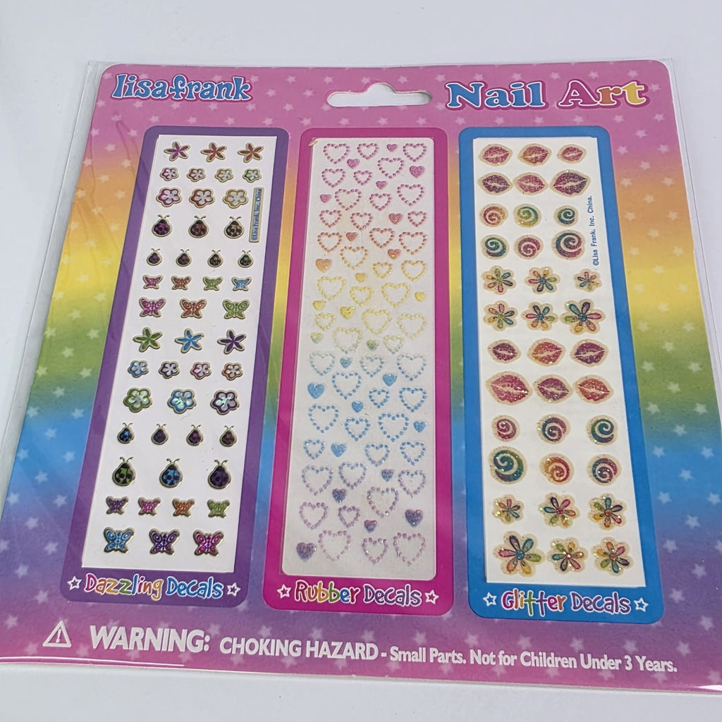 Lot of 4 Lisa Frank Nail Art Stickers - Colorful Nail Decals for Creative Manicures