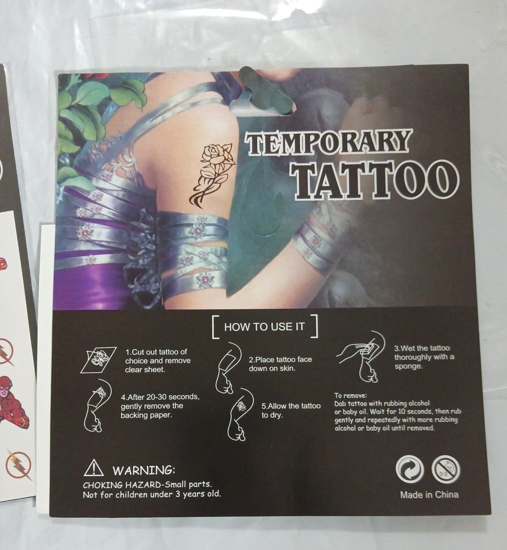 Temporary Skin Tattoos – 2 Sheets Fun Superhero Designs