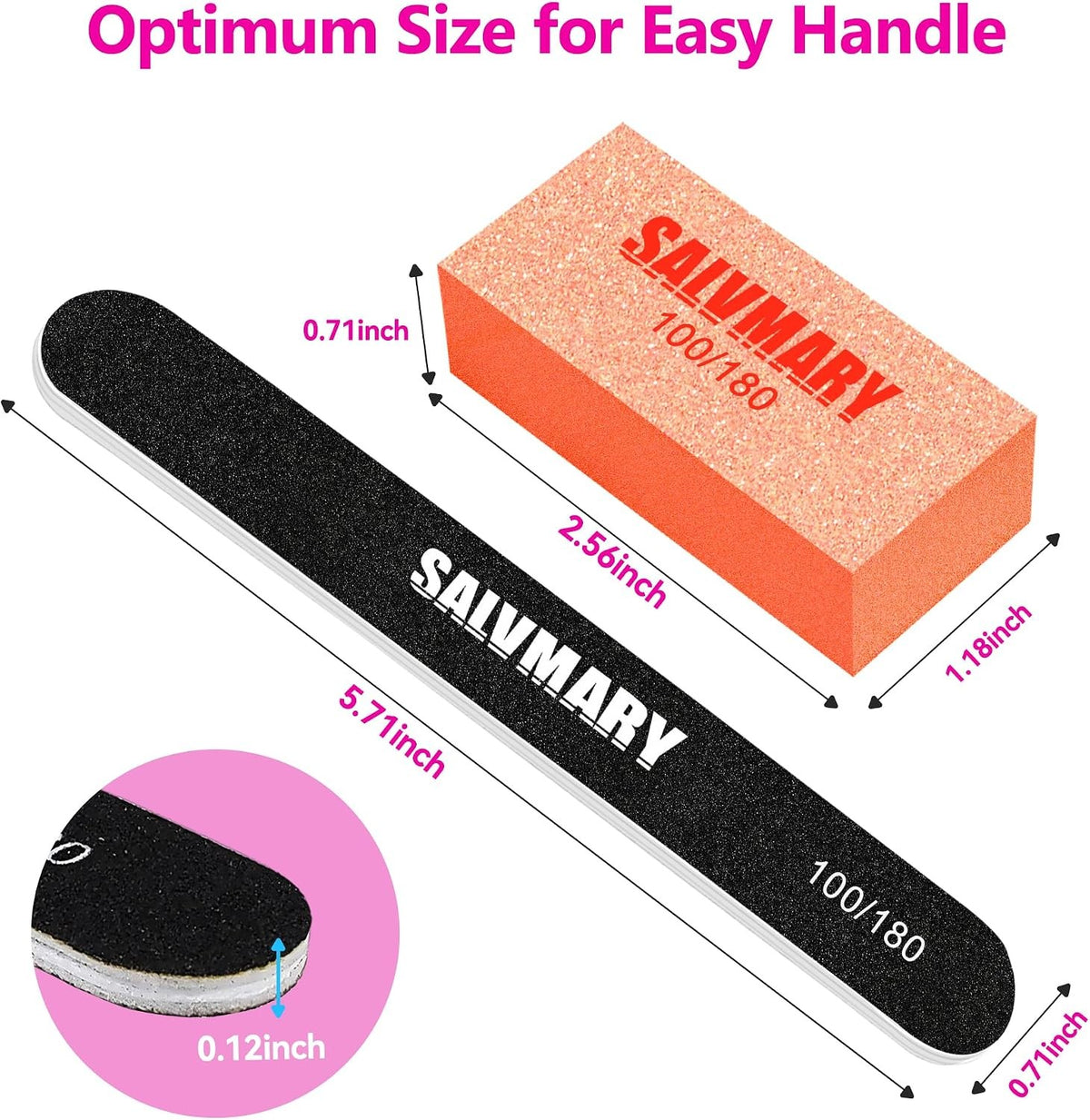 Professional Nail Files and Buffers Set - Double Sided Grit Emery Boards for Manicure & Pedicure
