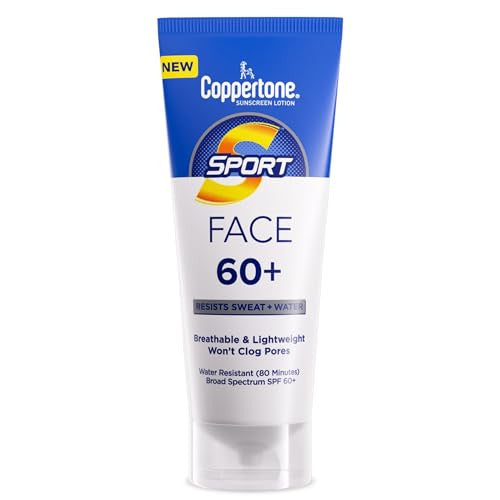 Coppertone Sport Face Sunscreen SPF 60 Clear No White Residue 2.5 Fl Oz