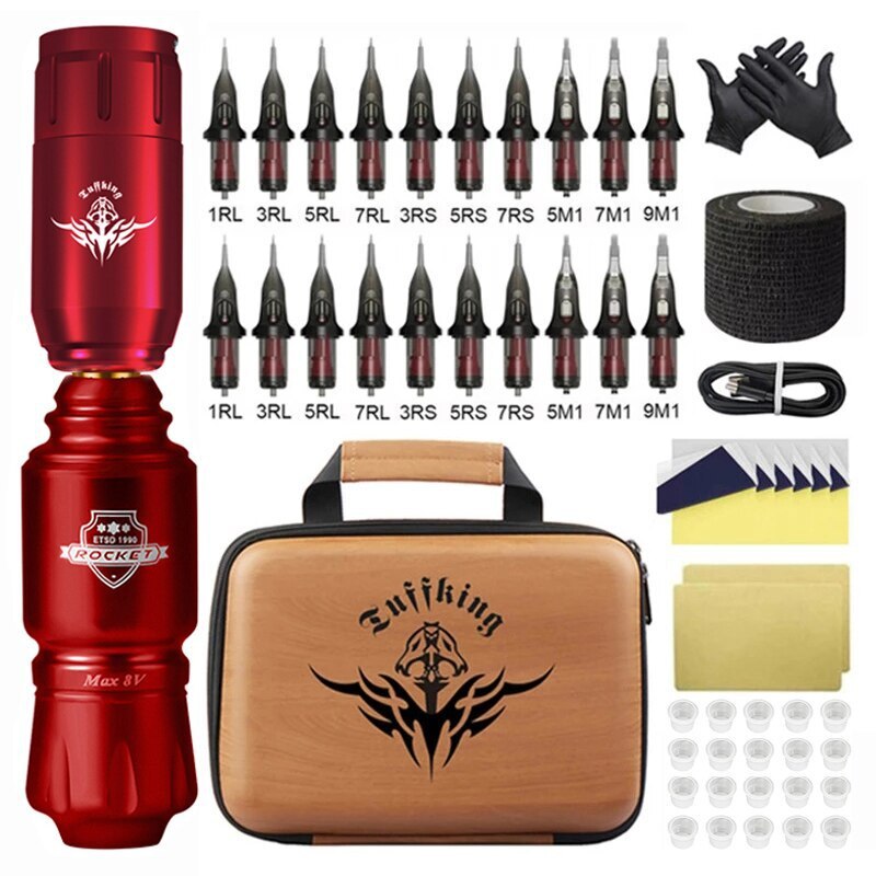 Wireless Tattoo Machine Kit with Power Supply for Beginners & Pros