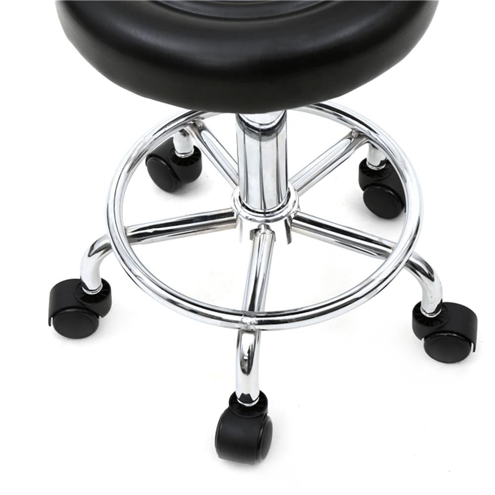 Adjustable Rolling Salon Stool with Backrest - Hydraulic Massage Chair