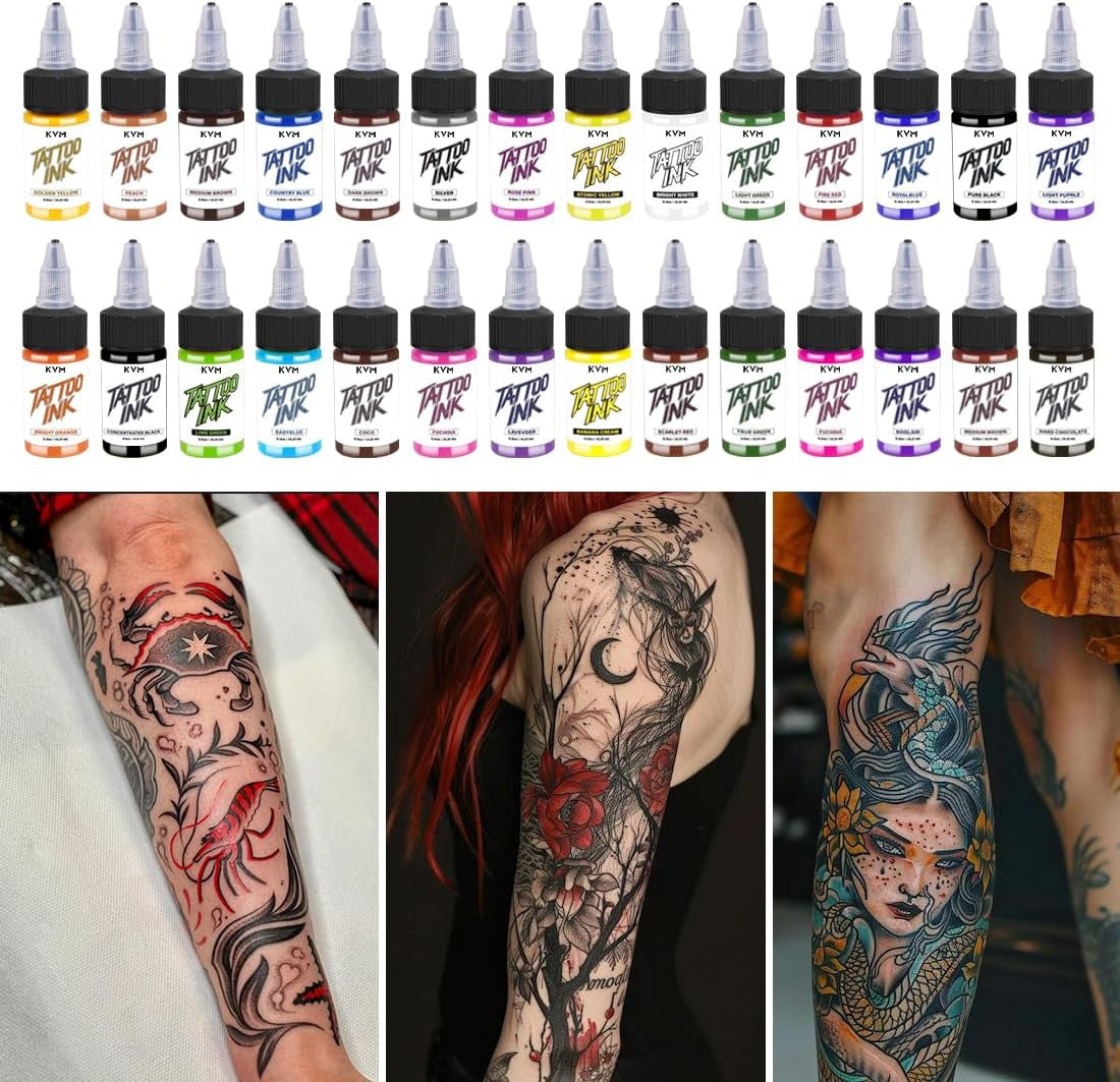 Tattoo Ink Set 28 Colors High Saturation Easy Flow Professional Pigments