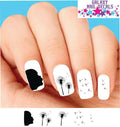 Waterslide Nail Decals Set of 20 Girl Wishing Blowing Dandelion Silhouette