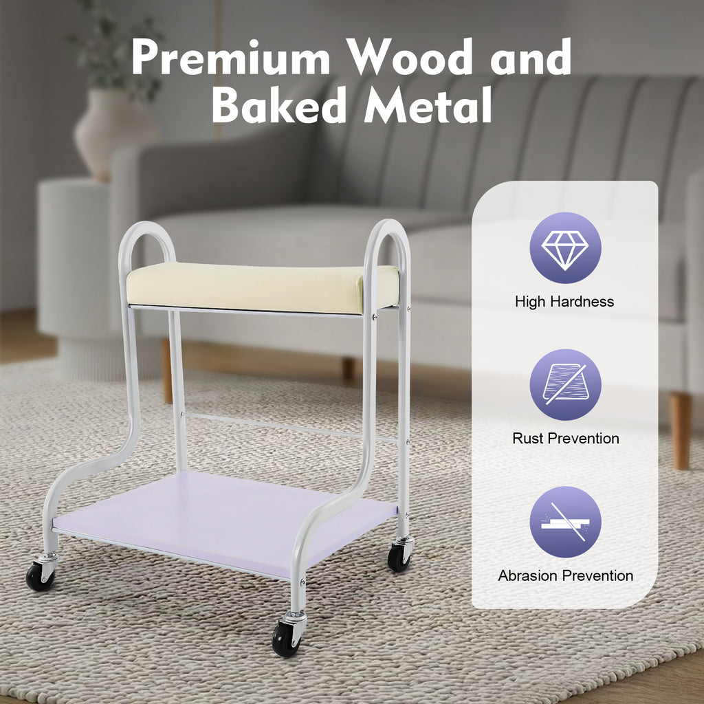 Portable Nail & Foot Spa Trolley Cart with Foot Rest for Salon and Home Use
