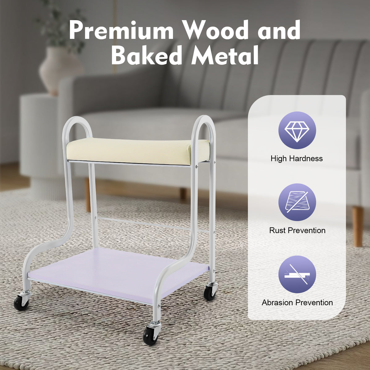 Portable Nail & Foot Spa Trolley Cart with Foot Rest for Salon and Home Use