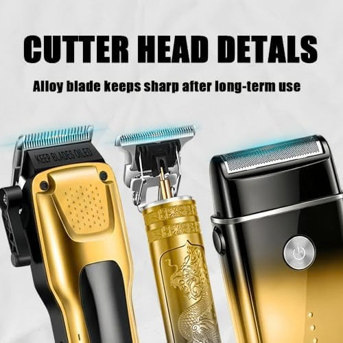 Cordless Hair Clipper & Trimmer Kit for Men - Professional Barber Set
