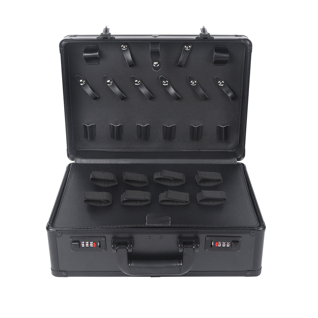 Portable Barber Styling Tool Case with Locking Compartments for Travel