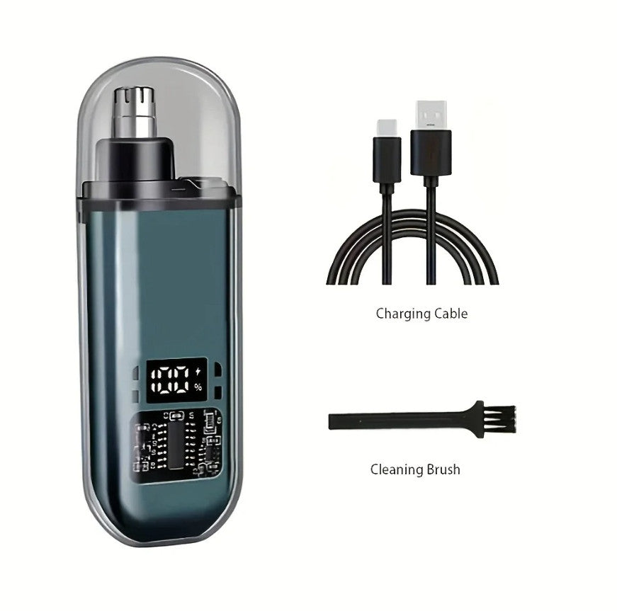 USB Rechargeable Nose & Ear Hair Trimmer - Compact Electric Grooming Tool