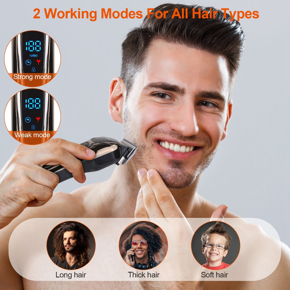 Professional Cordless Hair Clippers Trimmer Kit for Men & Barber Salon Use