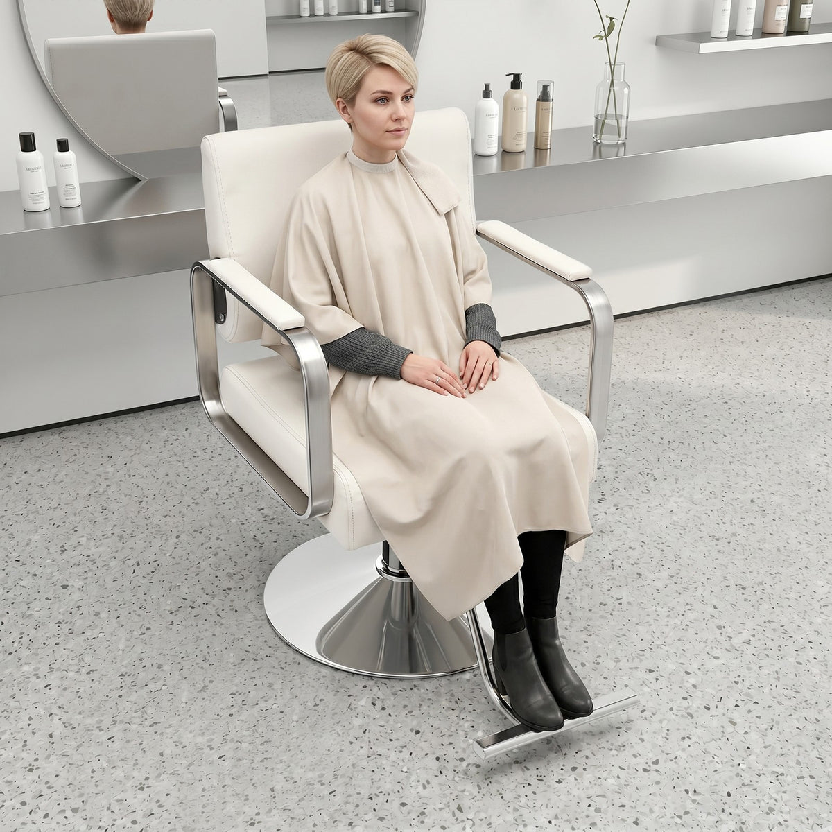 Adjustable 360° Salon & Barber Chair with Height and Rotatable Design, 200kg Capacity