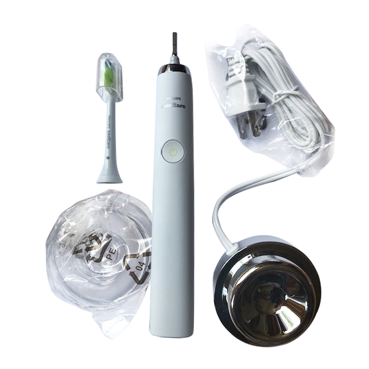 Electric Toothbrush with 5 Modes & Free Replacement Heads - White