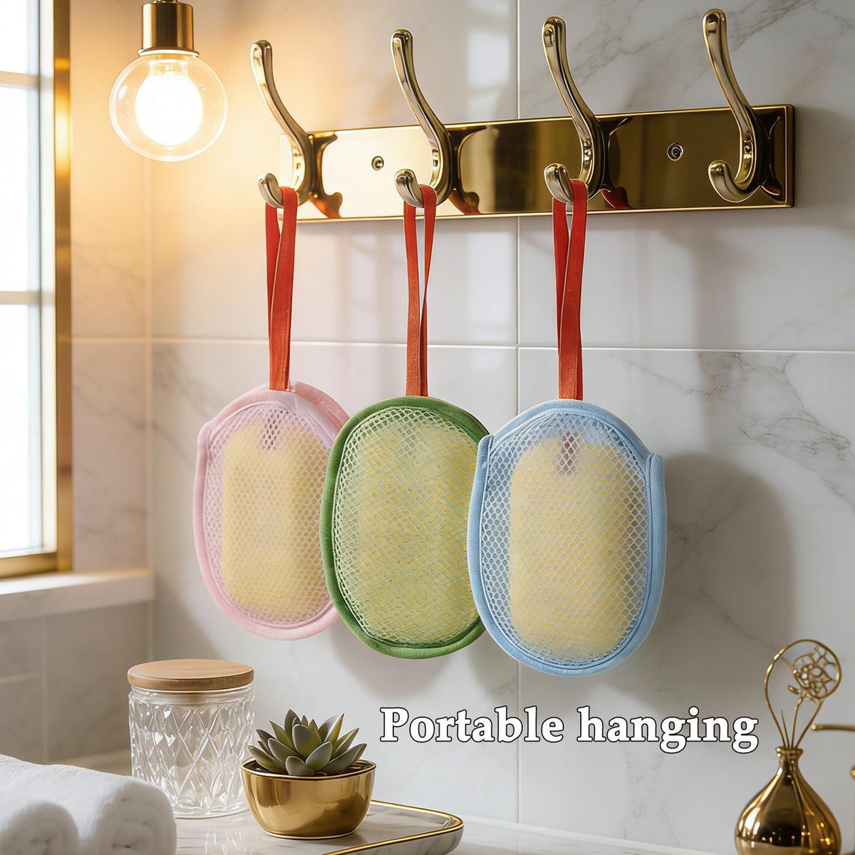 Exfoliating Mesh Soap Saver Pouch for Bar Soap Bath Shower 3 Pack