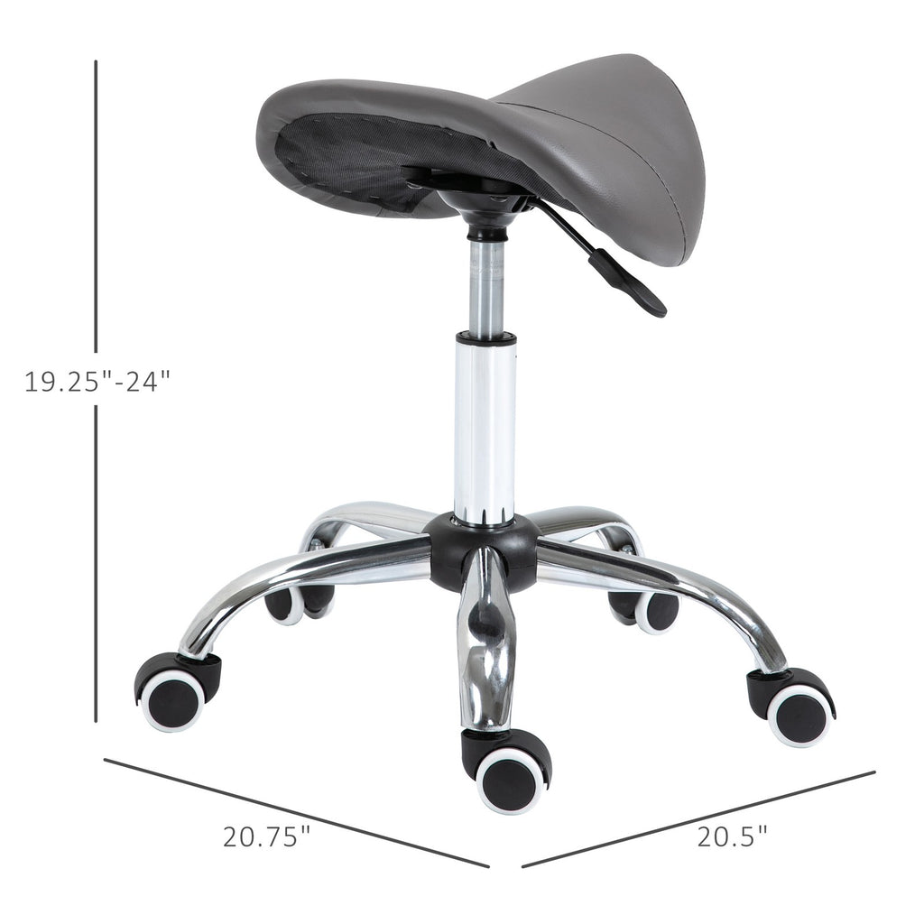 Adjustable Faux Leather Bar Stool with Chrome Legs and 360° Swivel