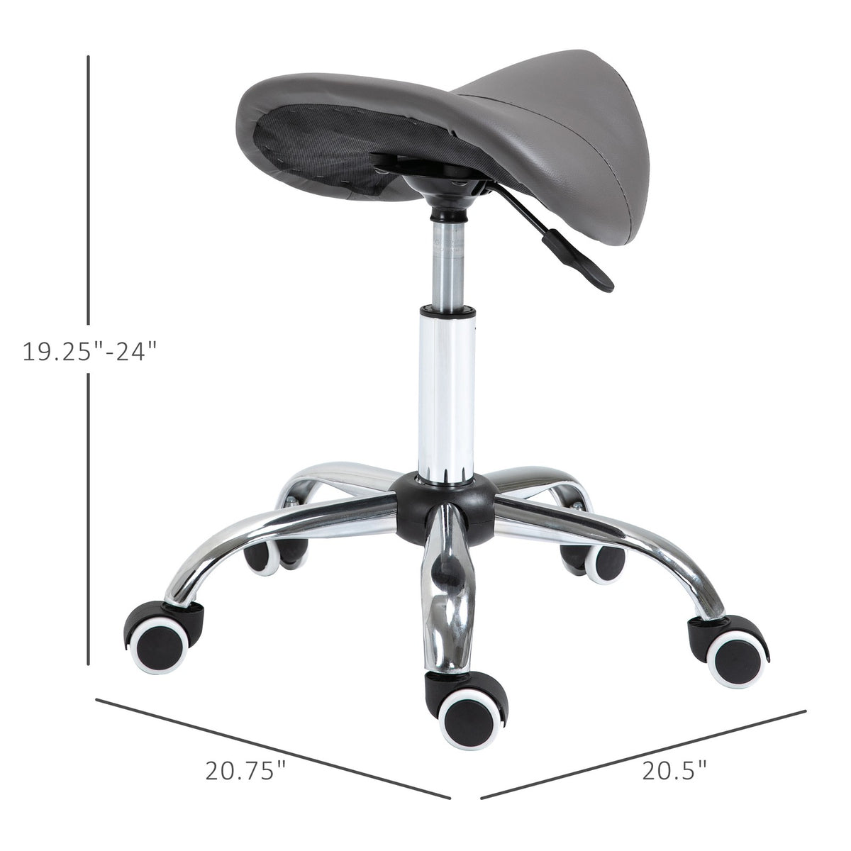 Adjustable Faux Leather Bar Stool with Chrome Legs and 360° Swivel