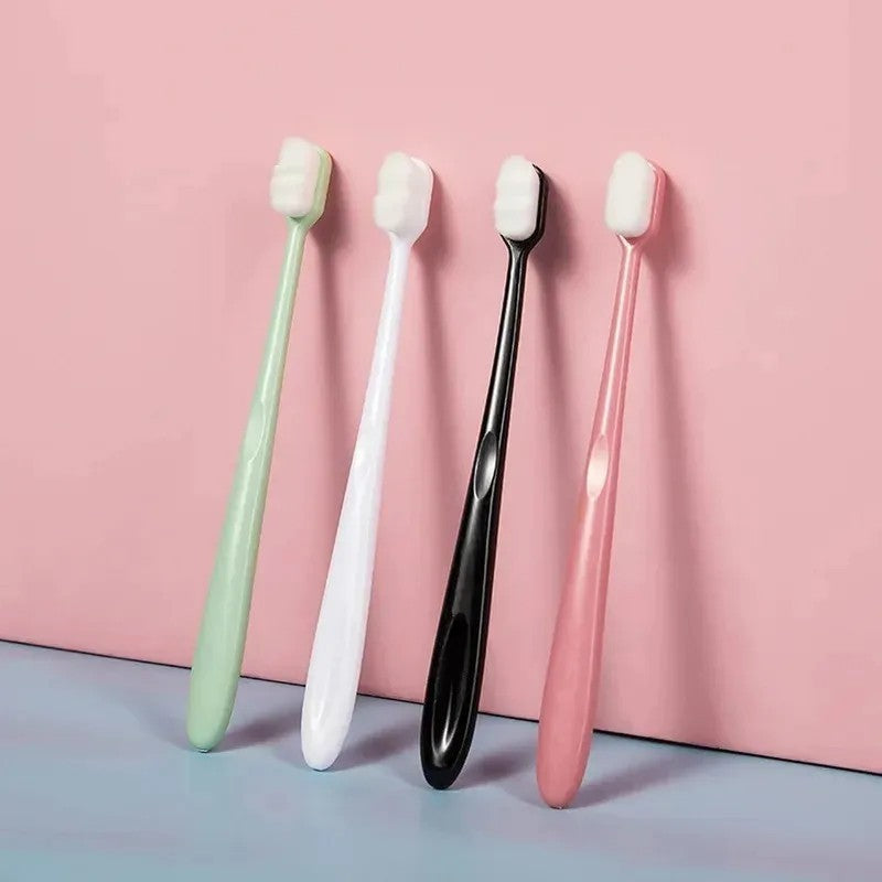 Ultra Soft Nano Toothbrush 4 Pack - Gentle Deep Cleaning for Adults
