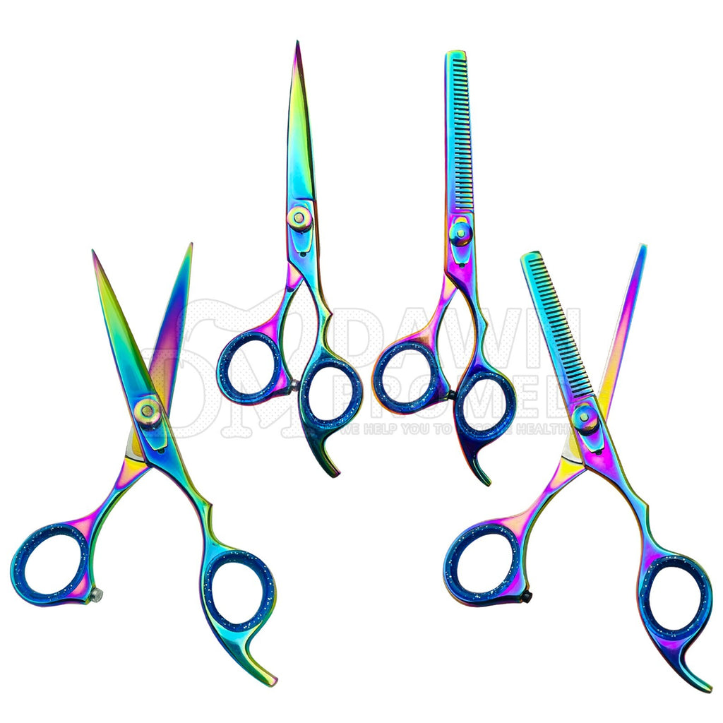 Professional Rainbow Hair Cutting & Thinning Scissors 6.5" - High-Precision Barber Shears