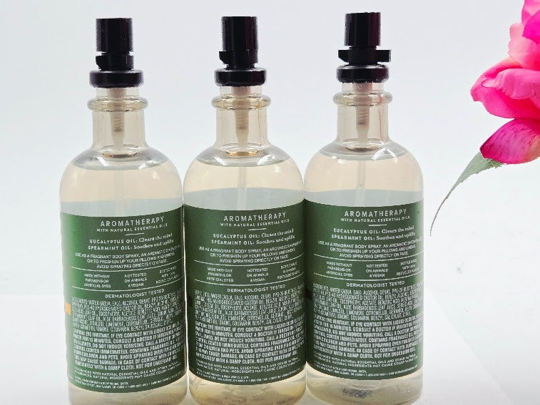 Aromatherapy Stress Relief Essential Oil Body & Pillow Mist Spray 5.3 fl oz Set