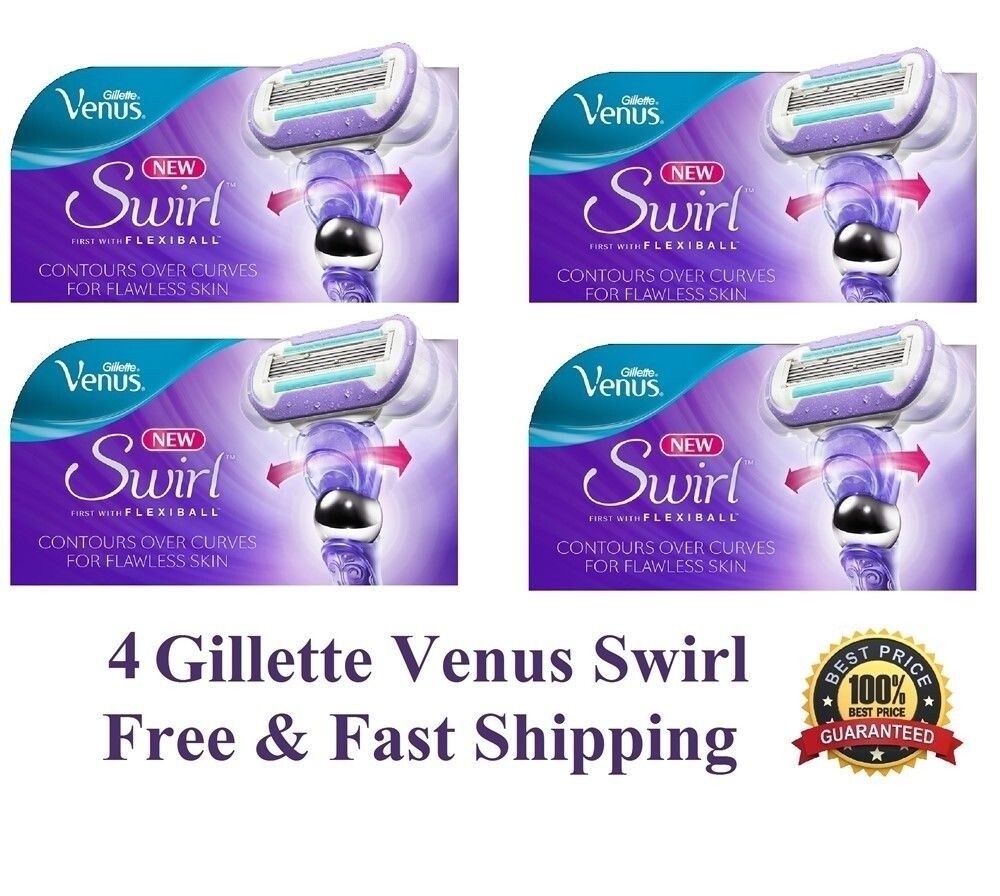 Gillette Venus Swirl Razor Blade Refills, Flex Ball Cartridge, 4 Pack