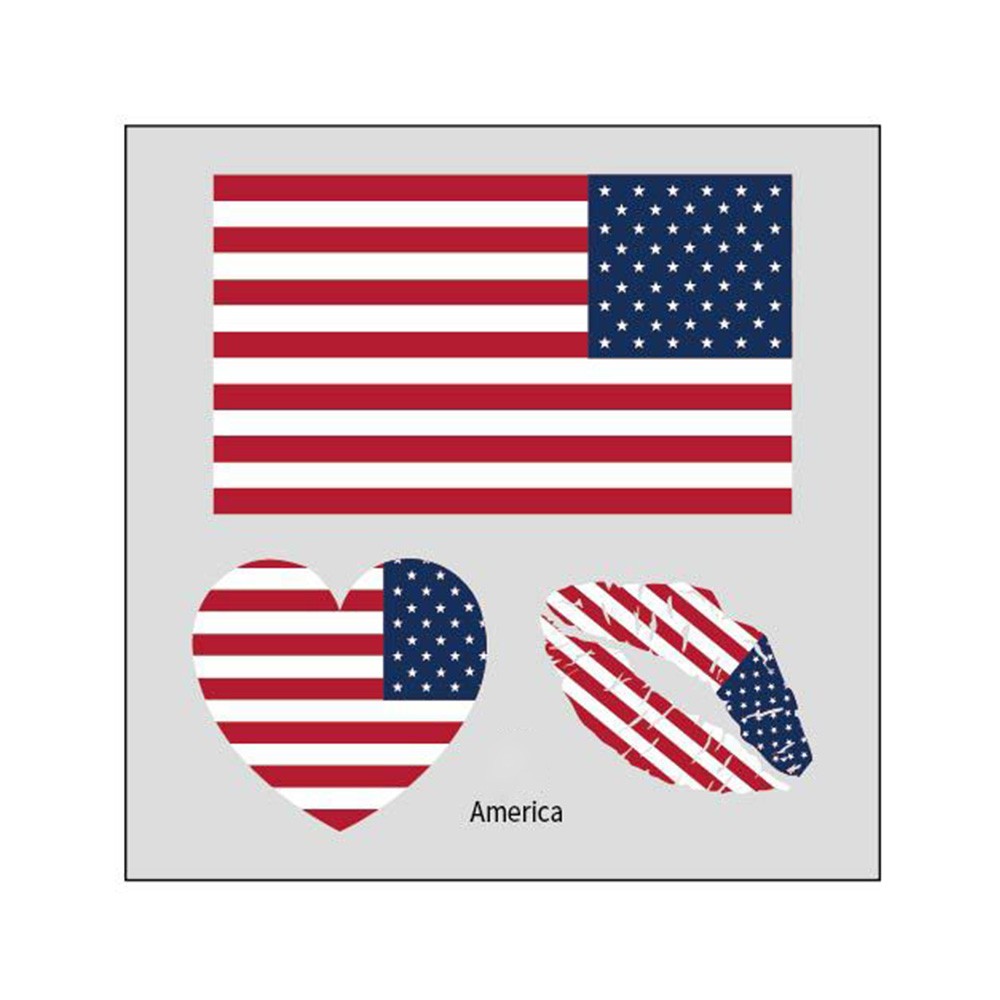 Temporary World Cup Face Tattoos 10 Sheets - USA Canada Mexico Flag Decals