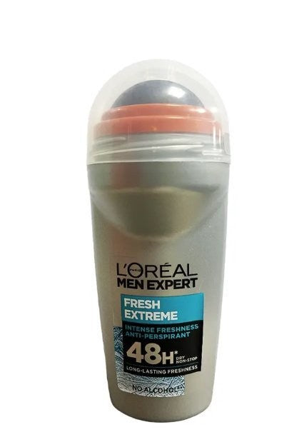 L'Oréal Paris Men Expert Fresh Extreme Deodorant Roll-On 50ml – Long-Lasting 48-Hour Odor & Wetness Protection