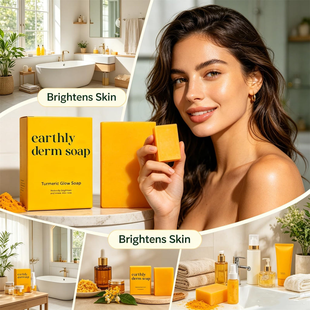 Turmeric Glow Natural Handmade Bar Soap for All Skin Types - Gentle Cleansing