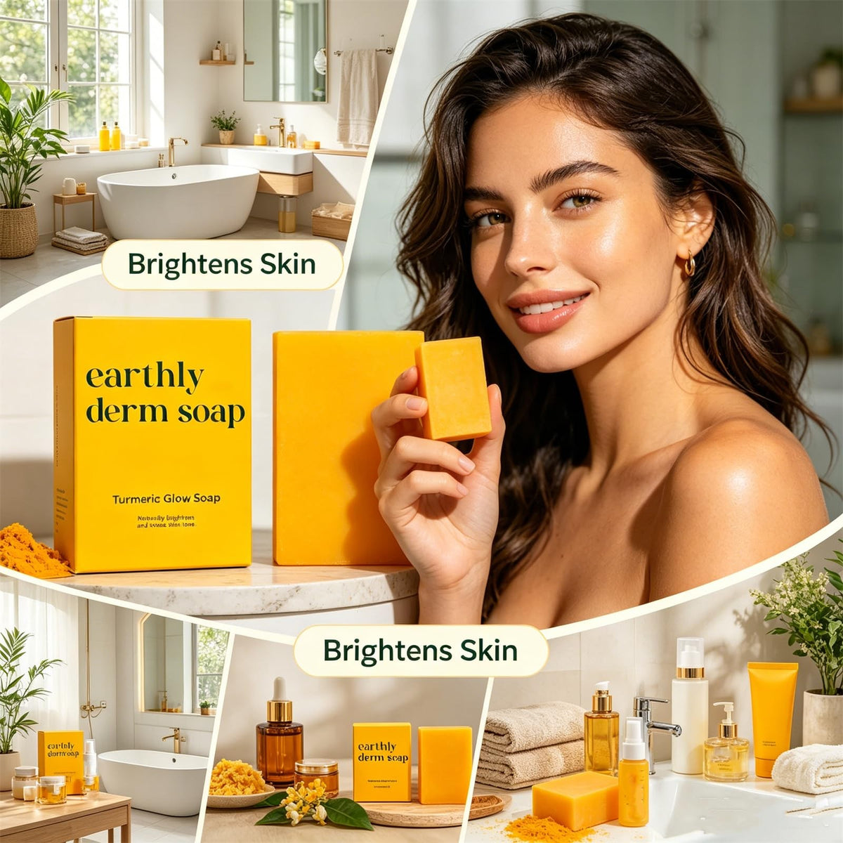 Turmeric Glow Natural Handmade Bar Soap for All Skin Types - Gentle Cleansing
