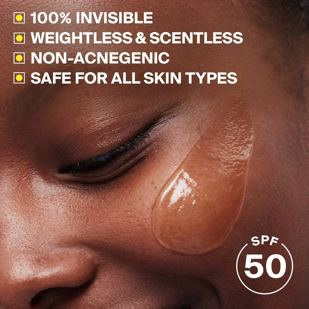 SPF 50 Clear Face Sunscreen - Invisible, Water-Resistant, Vegan & Non-Irritating