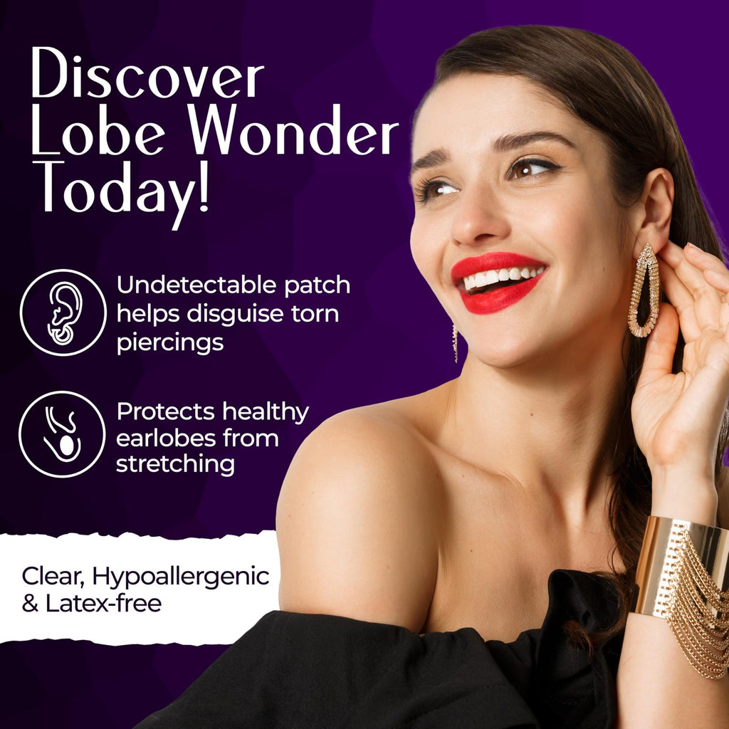 Lobe Wonder Ear Lobe Support Patch for Pierced Ears - Hypoallergenic Back Patch