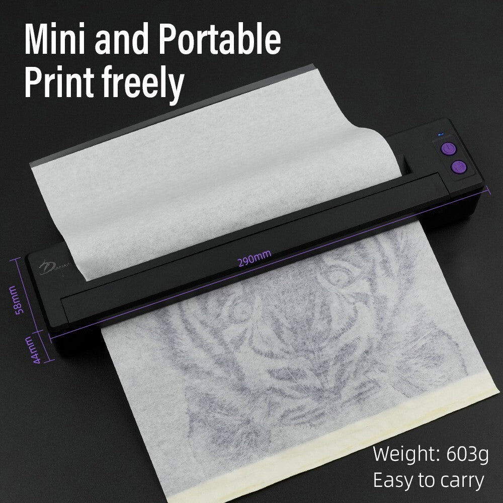 Mini Bluetooth Tattoo Printer - Wireless Thermal Stencil Copier with 2500mAh Battery