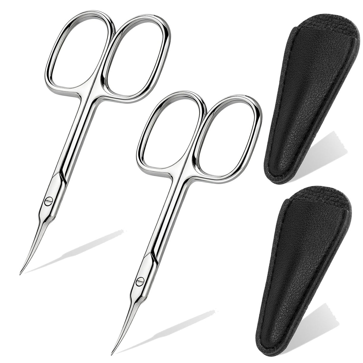 1/2x Curved Nail & Cuticle Scissors - Fine Point Manicure Tool, Stainless Steel