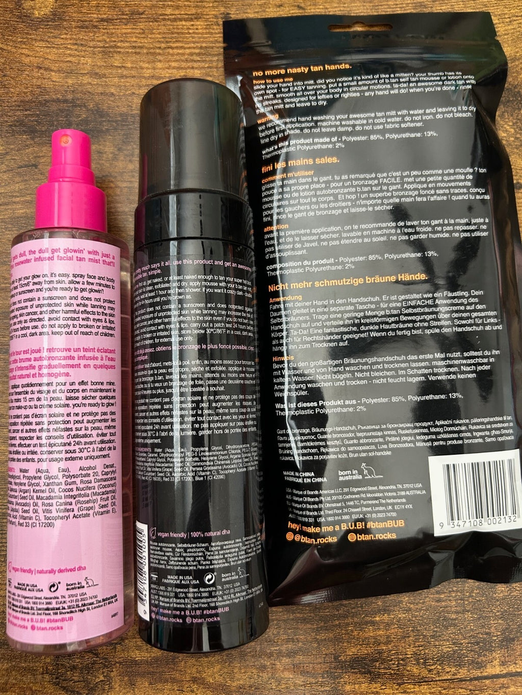 Self Tanner Combo Pack - Darkest Tan, Glow Mist & Tan Mitt for Easy Application