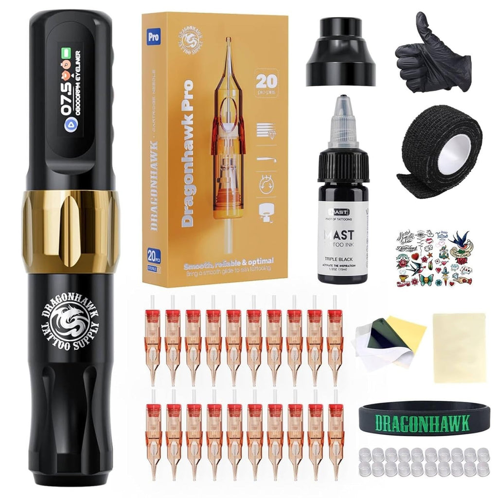 Atom2 Wireless Tattoo Kit with 20 Cartridges and RCA – Pro Gun Machine
