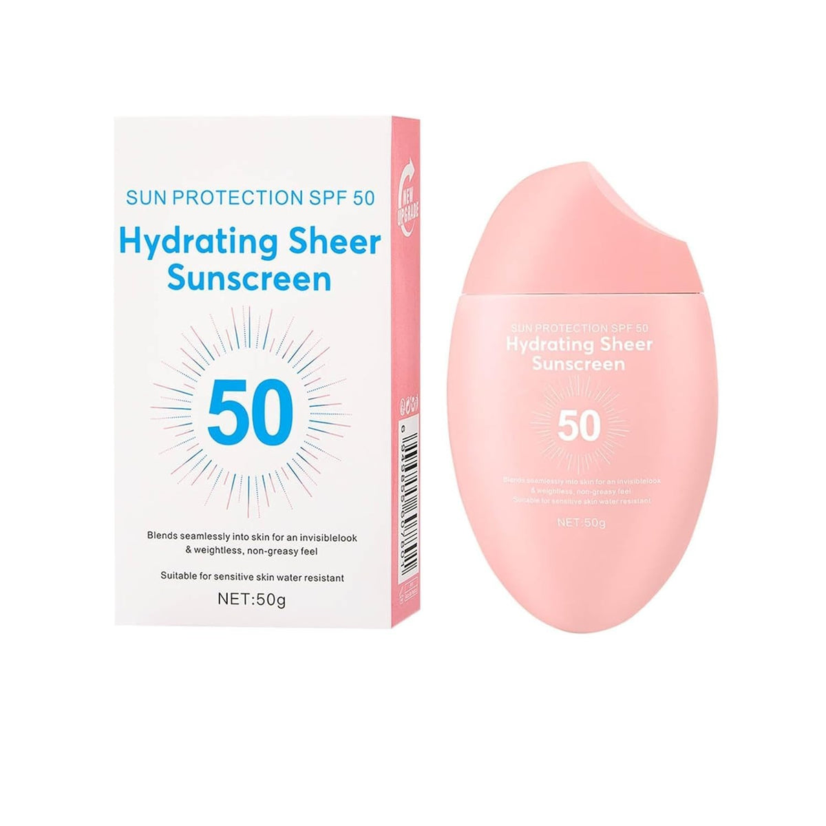 SPF 50+ Hydrating Water Gel Sunscreen - Waterproof, Non-Greasy, Light & Invisible