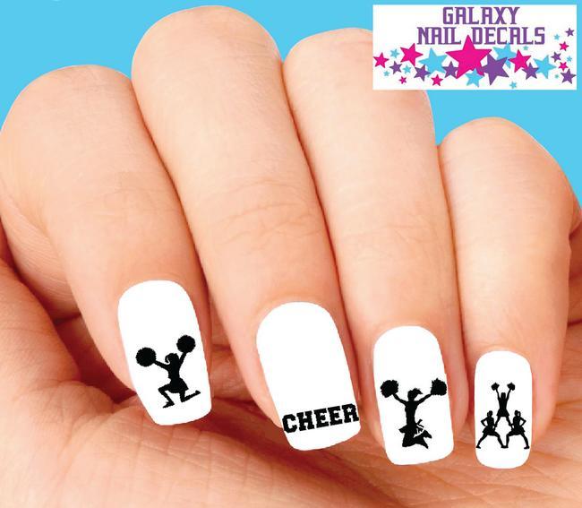Waterslide Nail Decals Set of 20 Cheerleader Cheerleading Nail Art