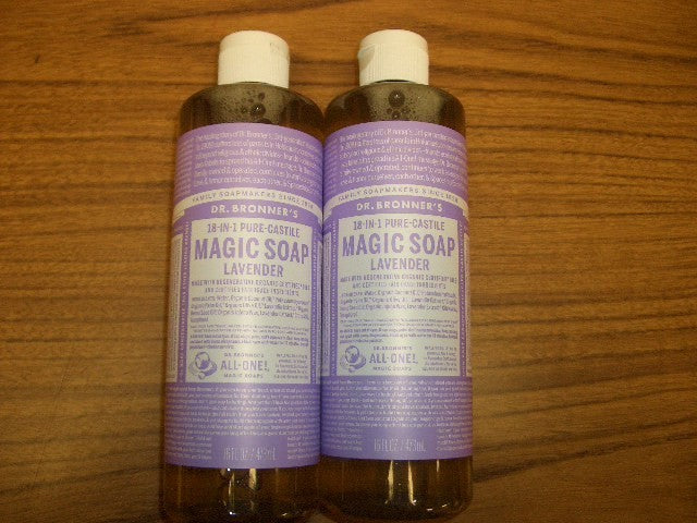 2-Pack Lavender Liquid Castile Soap - Gentle Body Wash & Multi-Use Cleaner